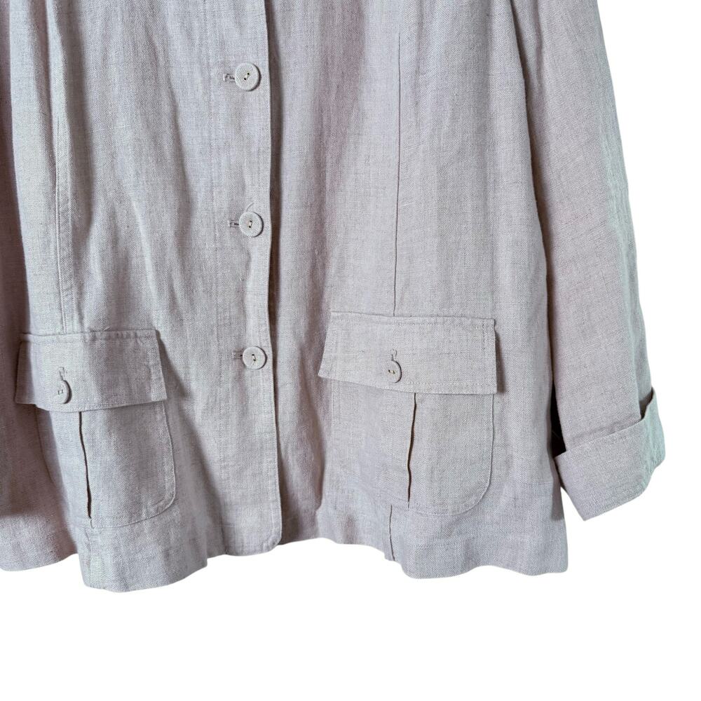 Charter Club Luxury 100% Linen Jacket Button Front‎ in Beige, Size 3X - Picture 5 of 11
